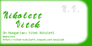 nikolett vitek business card